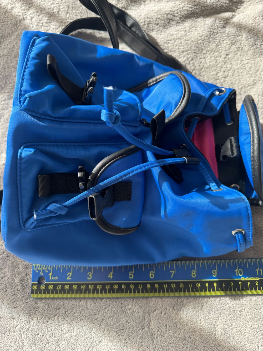 Bright Blue Mini Multi Pocket Backpack - Picture 7 of 7